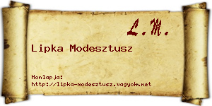 Lipka Modesztusz névjegykártya